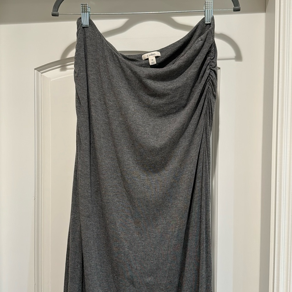 Caslon Gray ruched waist Maxi Skirt size M